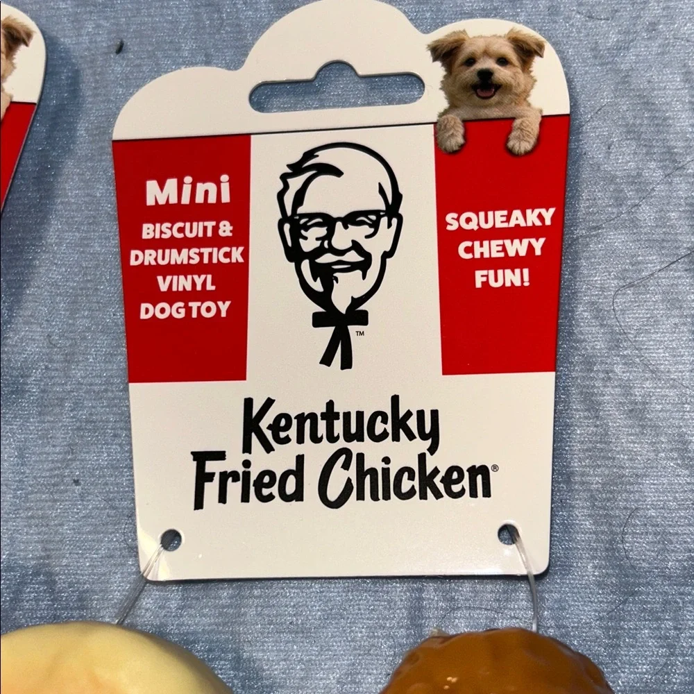 Set of 2 KFC Mini Vinyl Dog Toys 3 Total Toys